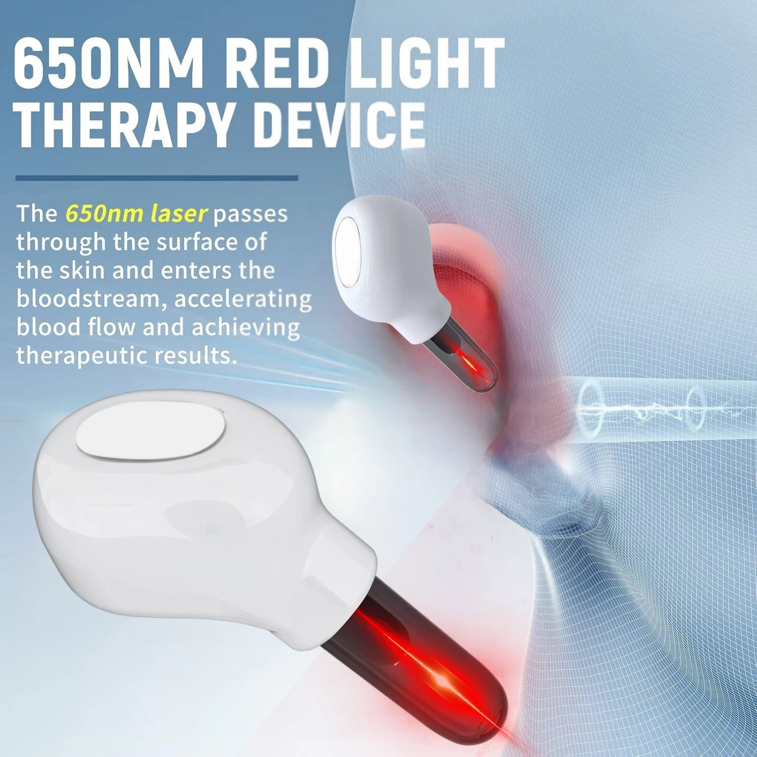 Earplug Otitis Media Ear Laser 650NM Red Light Therapy Irradiation Nasal / Ear Canal Laser Tinnitus Deafness Physiotherapy Meter