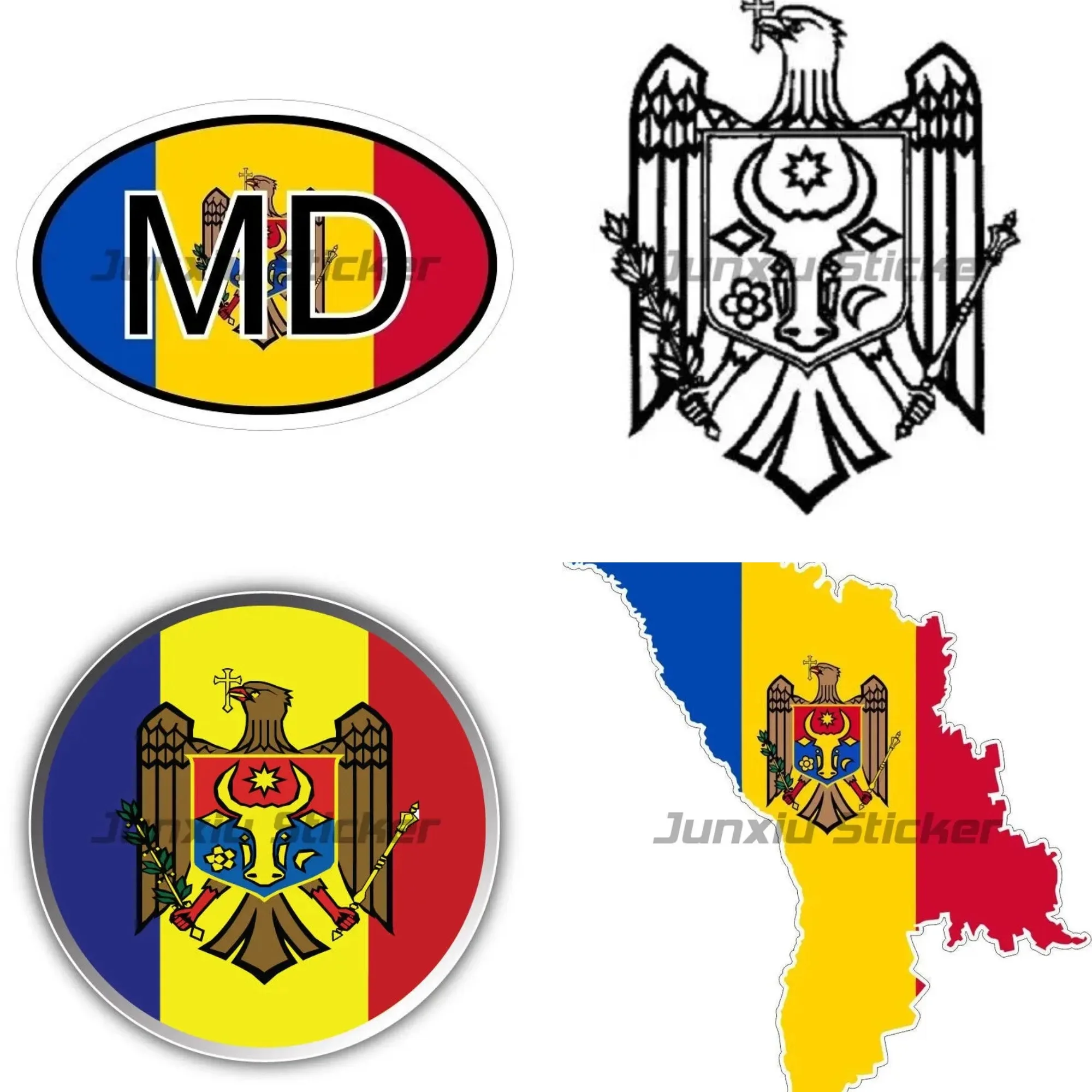 

Moldova Style Color Emblem Vinyl Sticker Car Decal For Motorcycle Bike Helmet Window Laptop Scratch Resistant Decor Accessories