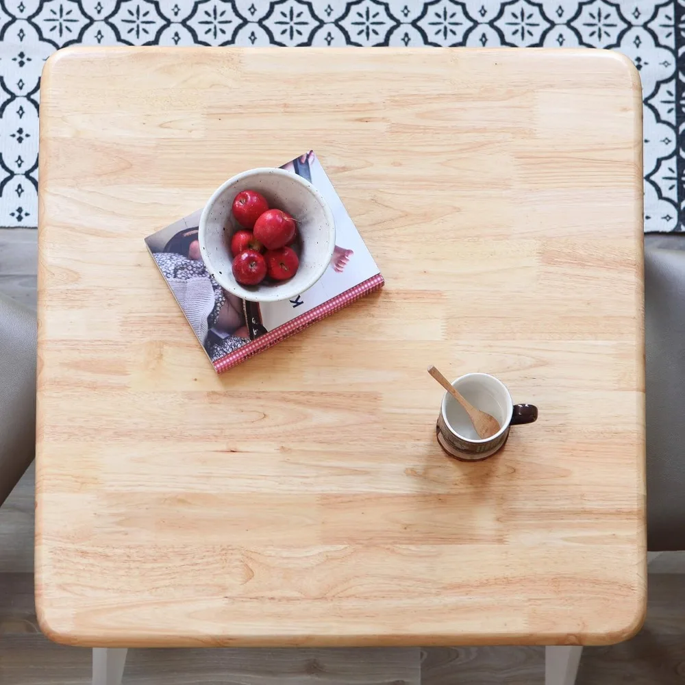 โต๊ะรับประทานอาหารไม้แคนเบอร์รา 27.6 นิ้ว/โต๊ะครัวไม้โอ๊คมาเลเซียสไตล์โมเดิร์นยุคกลาง (สีขาวธรรมชาติ)  เฉพาะโต๊ะเท่านั้น