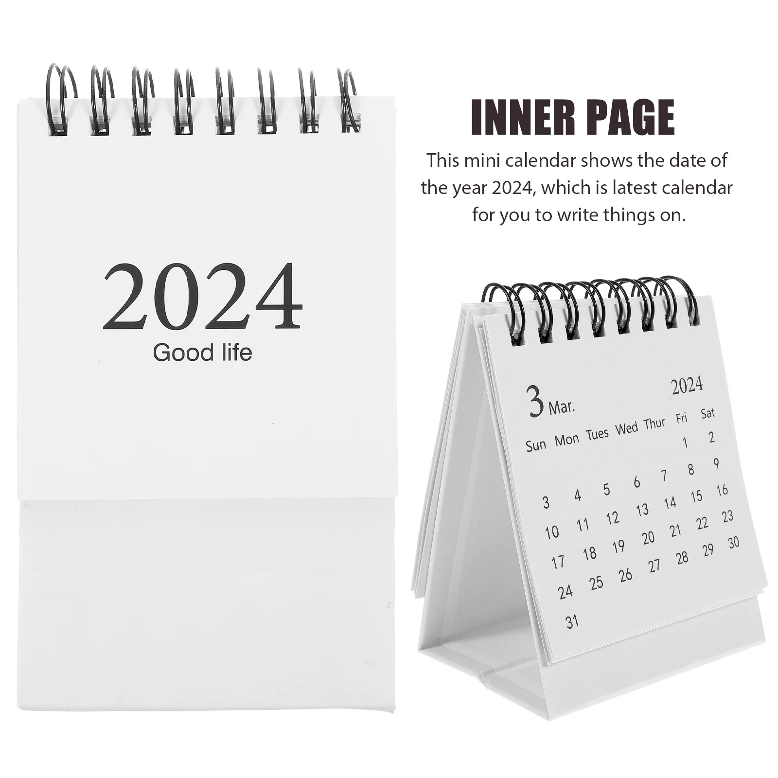 

OHPHCALL Mini Desk Calendar 2024 Portable Table Calendar Simple Style for Office Home Decor