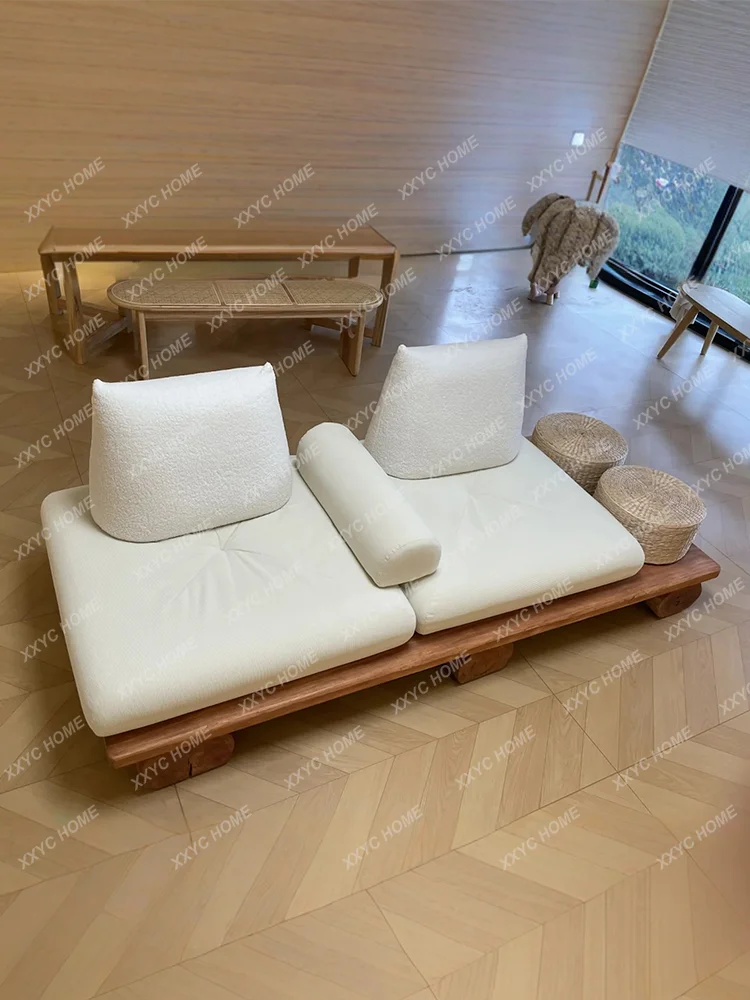 كوب أريكة من الخشب الصلب الأصلي من Wabi-sabi على الطراز الياباني، شقة صغيرة لغرفة المعيشة، سرير تاتامي وإفطار الفندق #2