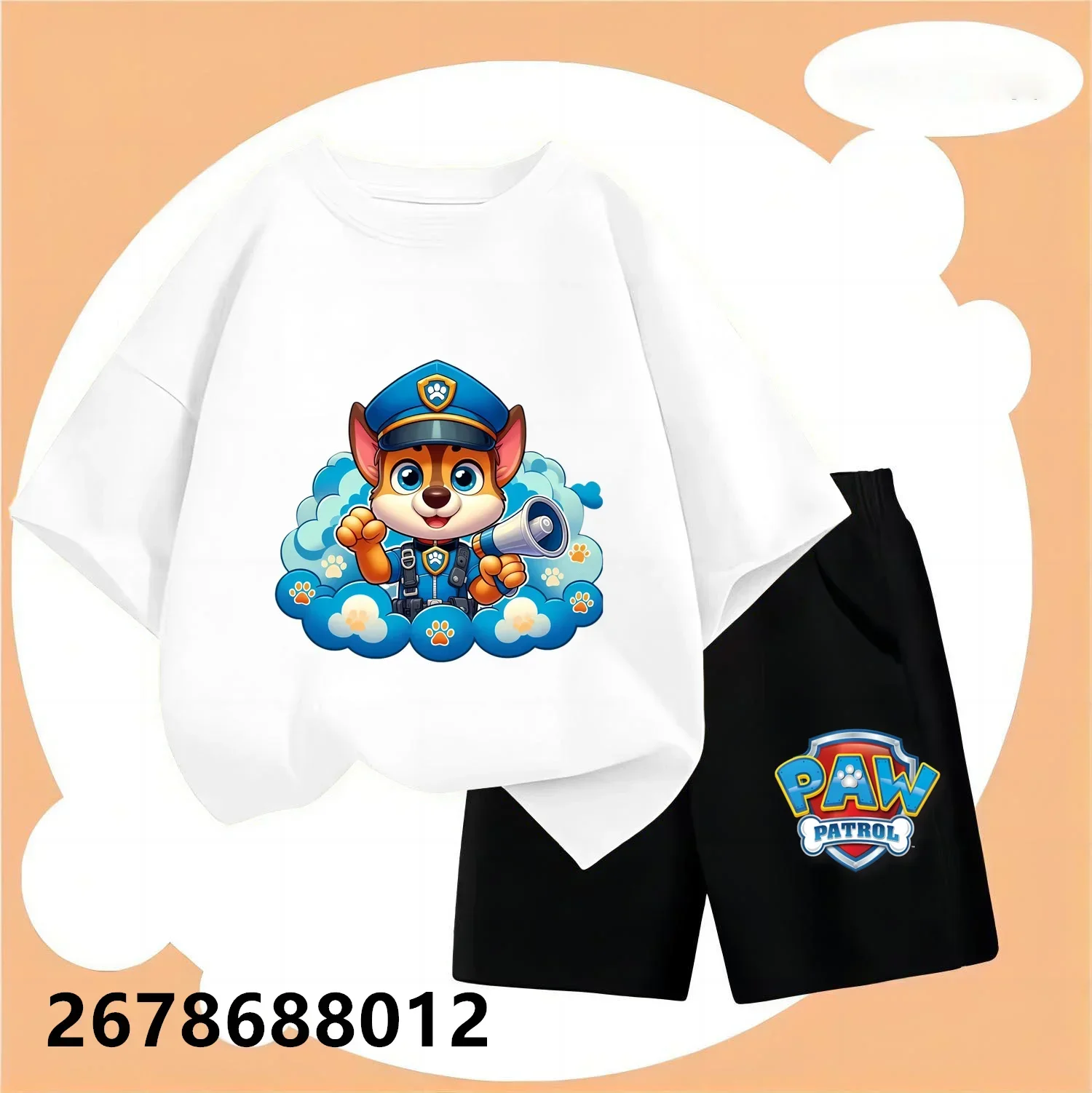 Summer Fun Kids Paw Patrol Multicolour T-Shirt Shorts Set For Boys Girls - Adorable Cartoons For Outdoor Casual Wear Ages 3-14