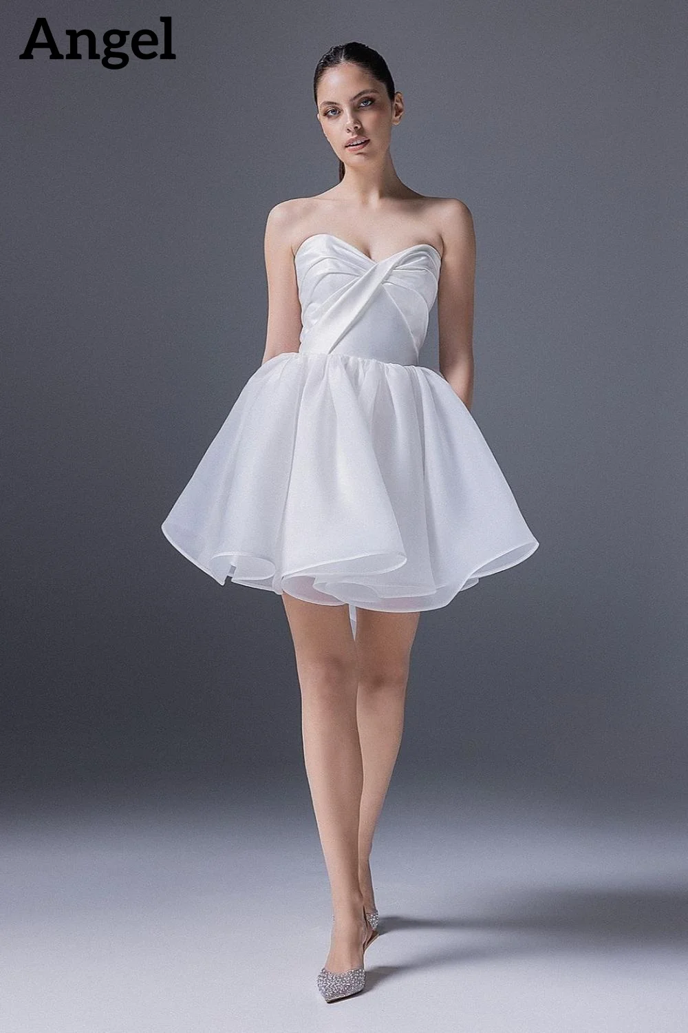 ANGEL Sweetheart Puffy Wedding Dresses 2026 Sleeveless Mini Bride Dress Strapless Ivory Bridal Gowns Vestidos De Novia Custom