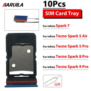 Bilashmart 10 Sim Tray Adapter Infinix Spark 7 Phone Housing SIM Micro SD Card Holder Tecno Spark 5Air 5 8 8 9 Pro SIM Card Tray