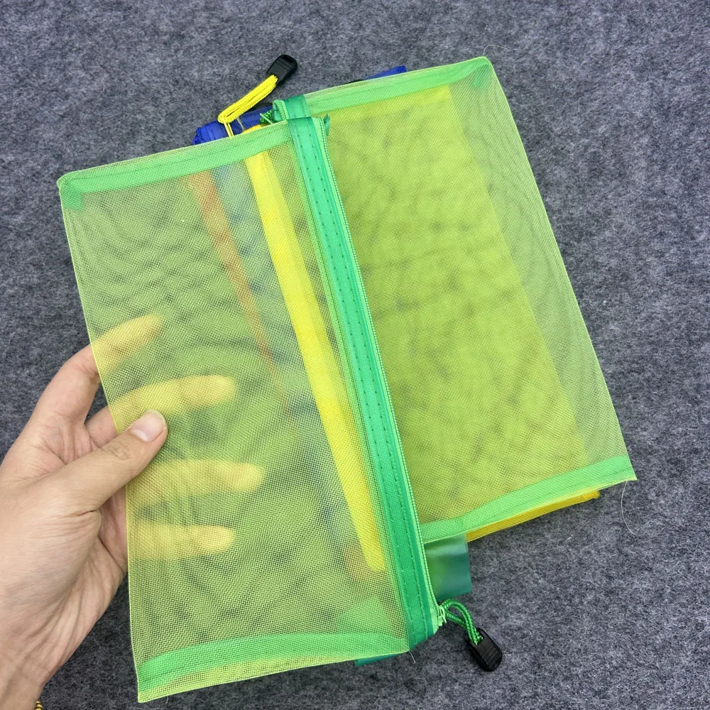 

10pcs Mesh Storage Bags Pockets Zipper Folders Notebook Document Filing Bag School Office Stationery File Folder Organizer