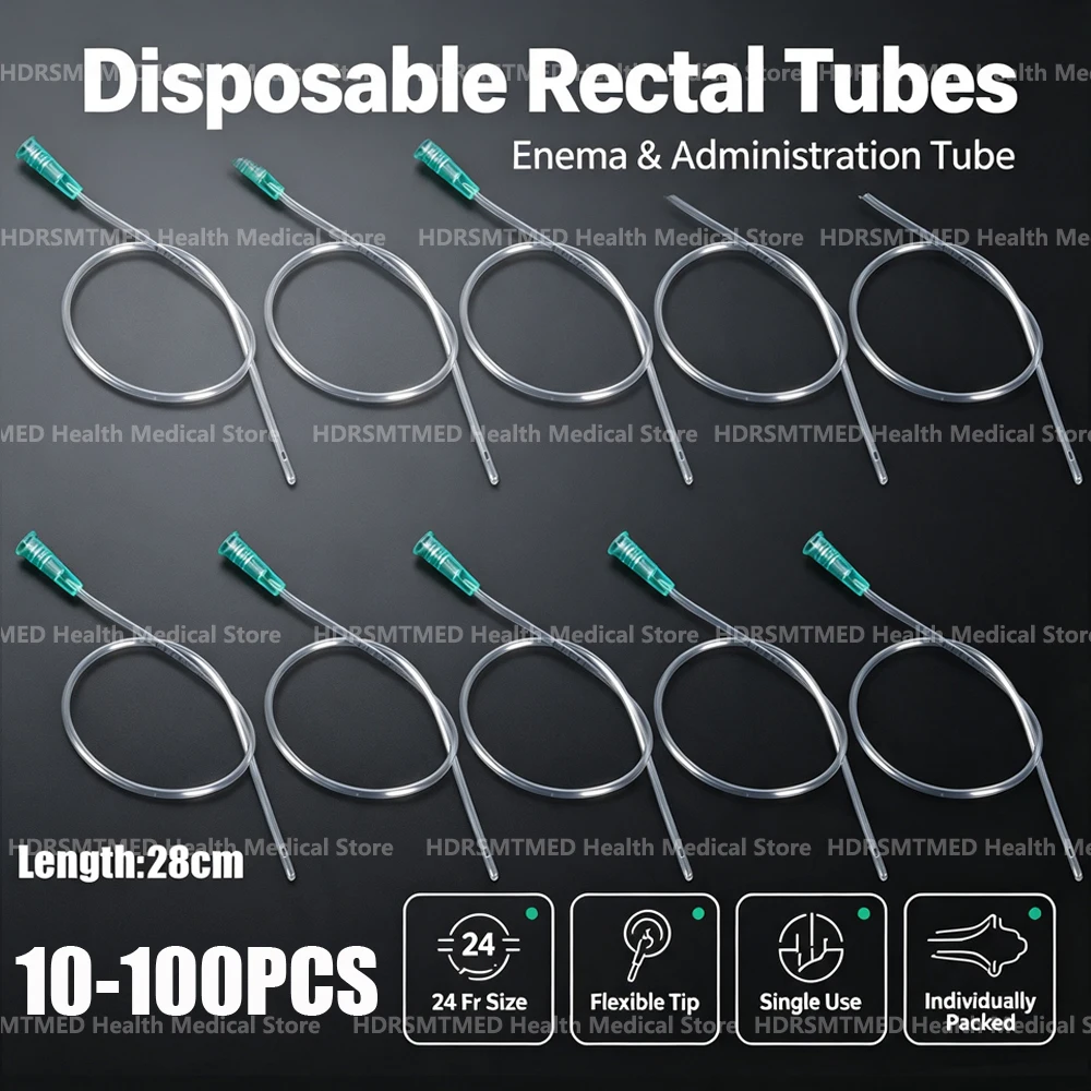 10-100PCS Disposable 28cm Length Rectal Catheter Anal Canal Catheter Head Enema Rectum Flush Head Drainage Tube Accessories