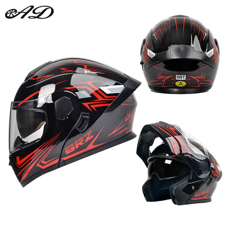 

Ad Latest Fashion Motorcycle Dual Lens Helmet with Internal Sunshade Safety Module Flip Motorcycle Helmet for Men and Women