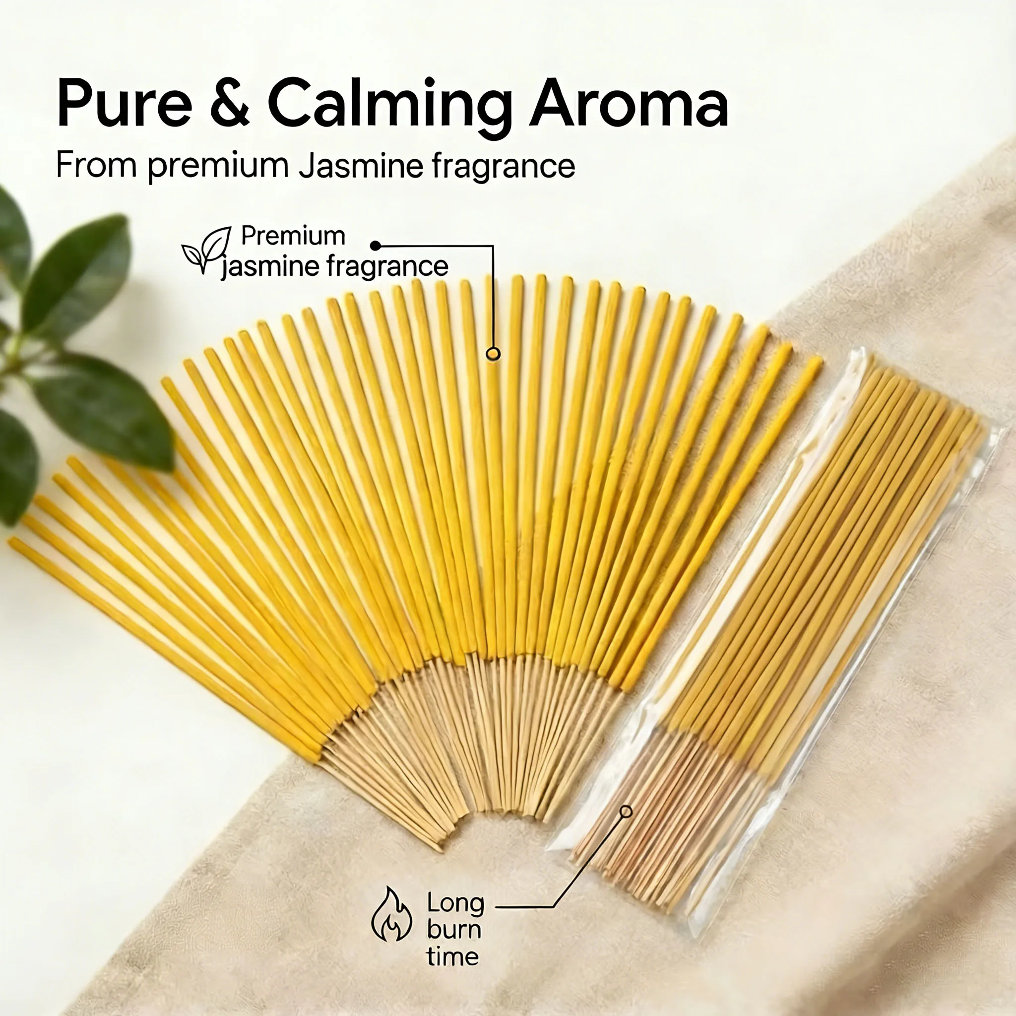 20/50/100/200 piezas de incienso aromático de jazmín, incienso en barra de bambú, yoga, meditación, aire fresco, reuniones de amigos, atmósfera festiva, adecuado para crear ambiente doméstico, extracción de aceite esencial natural, palitos de incienso decorativos, palitos de aromaterapia