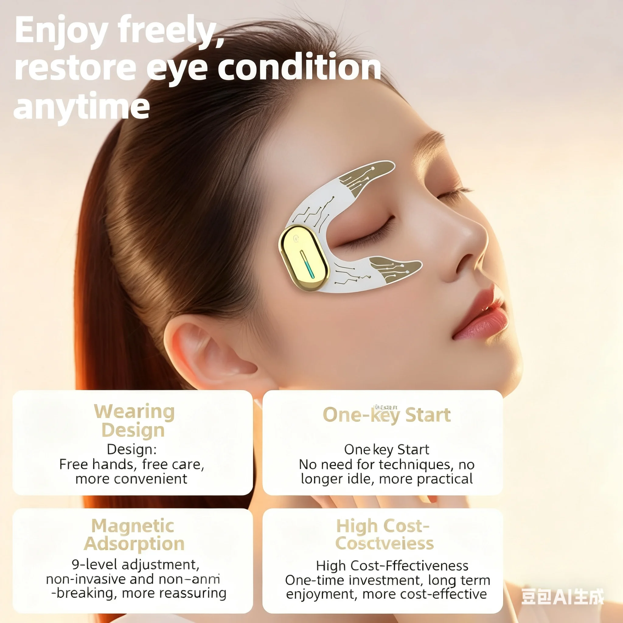 Ems パルス微電流アイケアデバイスアイマッサージャー疲労を軽減するマッサージくまを軽減目の腫れ抗しわ