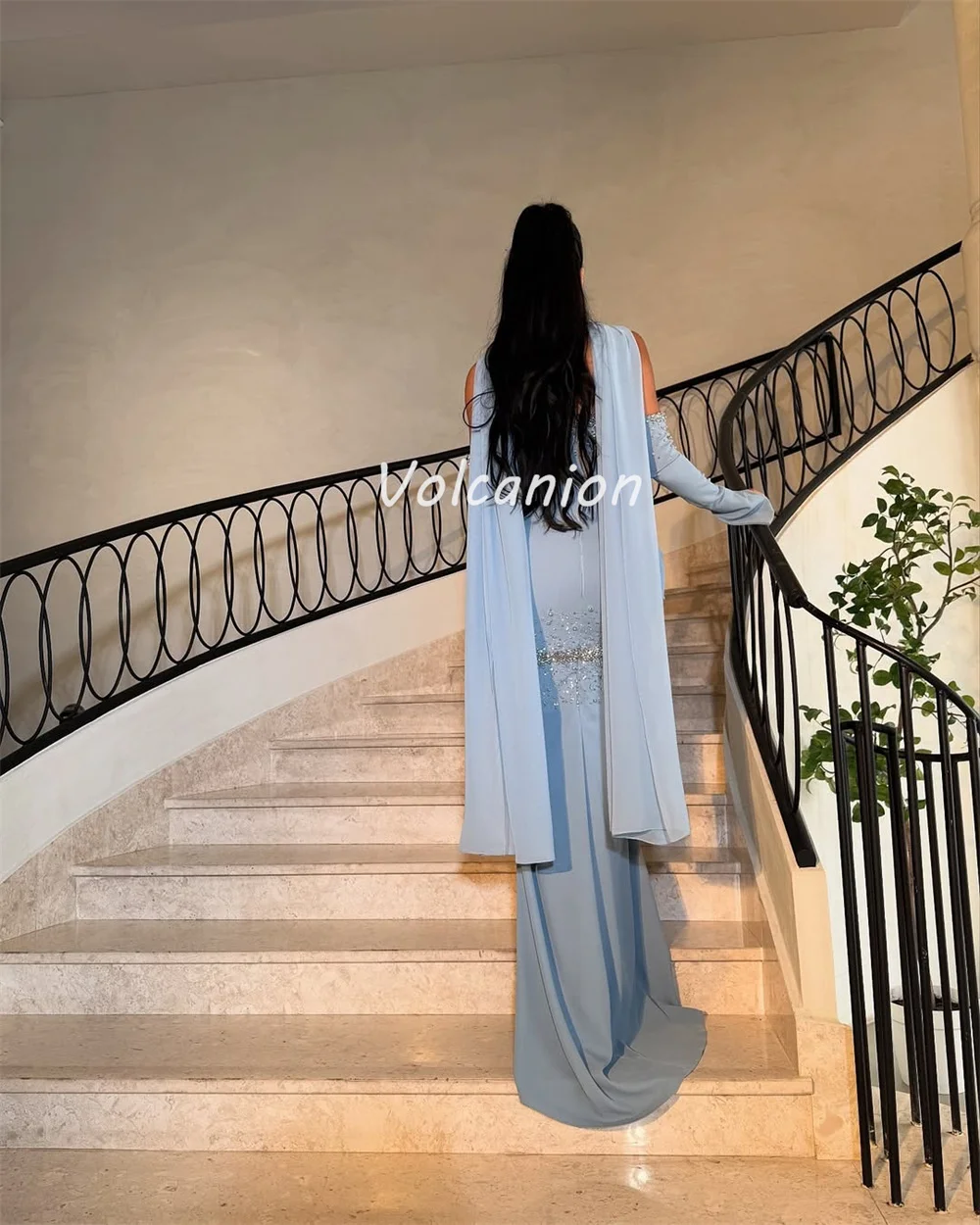 تخصيص الطراز الحديث معقدة جيرسي اللؤلؤ الديكور حجر الراين الشريط حورية البحر حمالة فساتين طويلة فساتين المناسبات حسب الطلب
