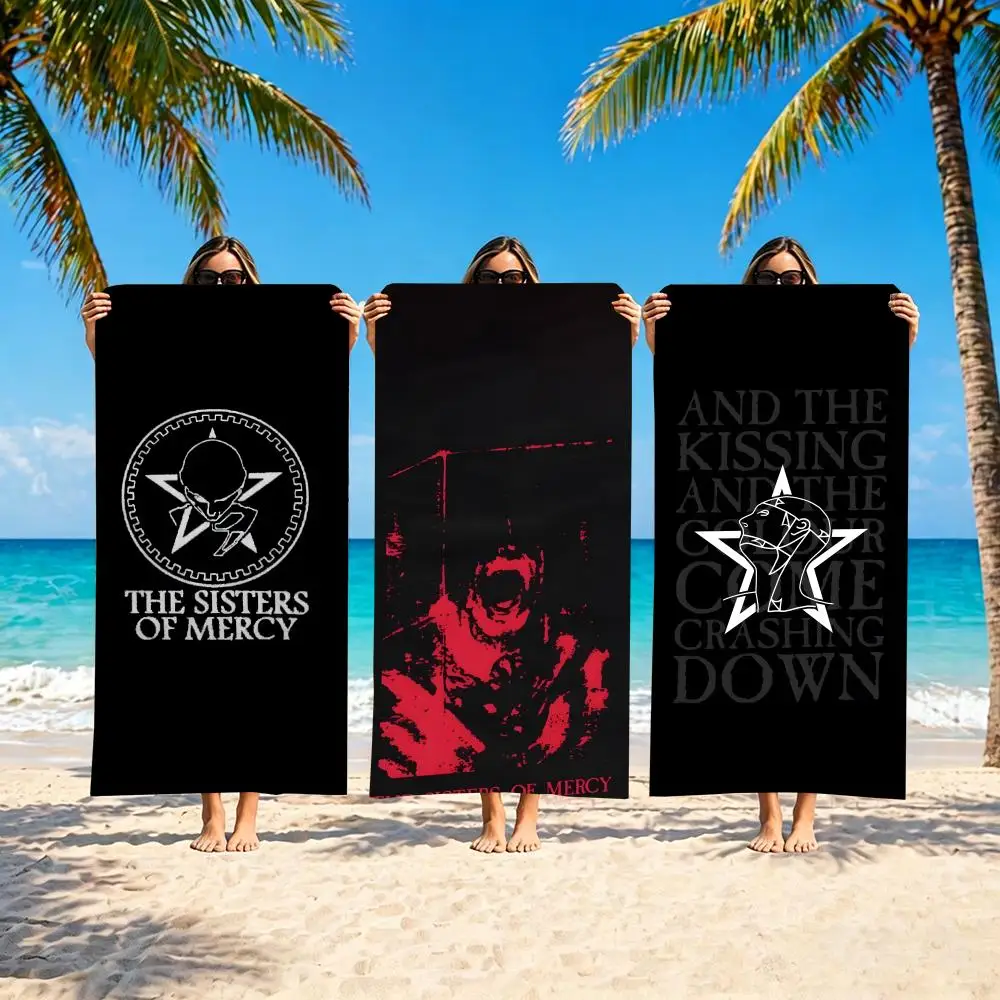 T-The Sisters of Mercy Towel Serviette de plage en microfibre, séchage rapide, sans sable, fibres ultra fines, super douce.