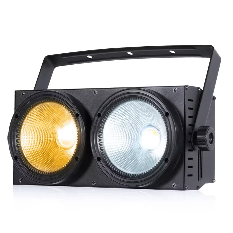 

LED Audience light 2x100W White & Amber COB LED light disco wedding club bar party DMX512 LED strobe wash light Stage event show