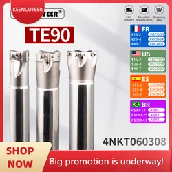 90-degree 4NTE90 Fast-Feed milling cutter bar used for 4NKT060308 double-sided right-angle milling cutter insert