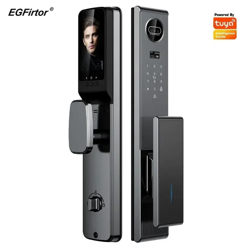 Video Surveillance Password Face Security Electronic Door Lock Vein Recognition Tuya Smart Fingerprint WiFi Lock