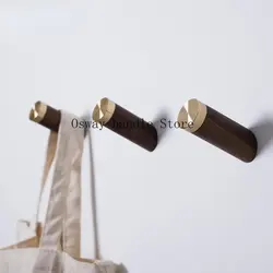 Unique design brass wood Japanese style decoration hooks living room coat hook