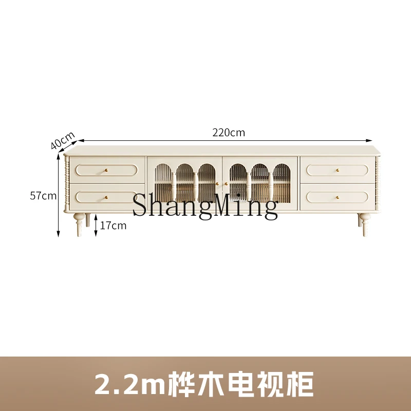 FG good-looking  retro solid wood TV cabinet combination living room household small apartment floor storage locker