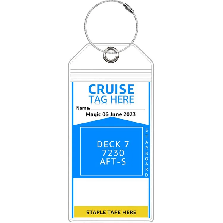 

Cruise ship luggage tag sleeves: waterproof and reusable protective sleeves suitable for all types of cruise ship luggage tags