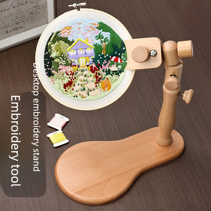 Desktop Embroidery Stand Angle‑Adjustable Ring Holder Household Fixing Frame Cross‑Stitch Practical DIY Sewing Craft Accessory
