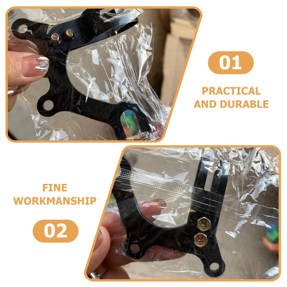 

2pcs Bike Disc Brake Conversion Bracket Adapter Rear Black Carbon Steel Durable Adjustable Bicycles Parts Suitable Original