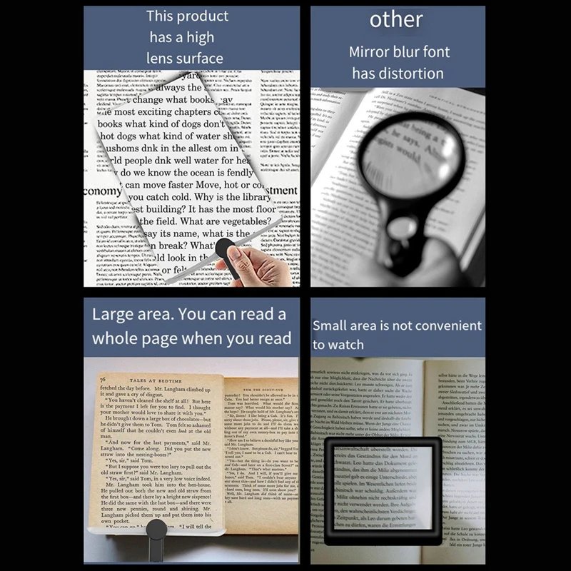 High-Definition Vertical Screen Acrylic Magnifying Glass Large Viewing Area Perfect For Home And Office Use White