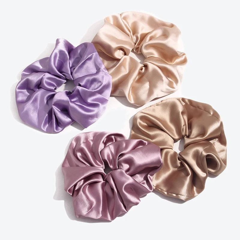 Withyoo |Oversized 18cm Solid Scrunchie Hair Accessories Women Korean Fashion Satin Headwear Hot Sale New