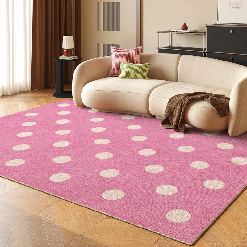 Retro Style Bedroom Decor Large Carpet Polka Dot Pattern Carpets for Living Room Washable Lounge Floor Mat Anti-slip Bedside Rug