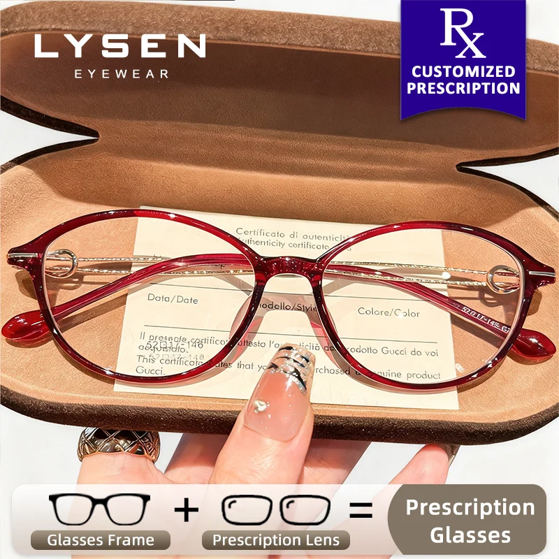 

LYSEN Fashion Oval Photochromic Glasses Women Myopia Prescription Optical Glasses Anti Blue Light Progressive Reading Eyeglasses