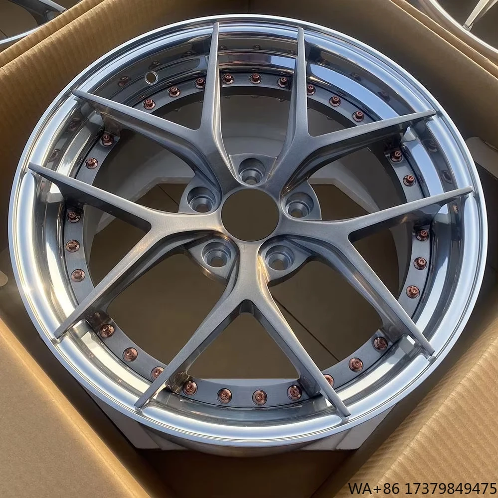 

Factory 18-24 Inch 2piece Forged Car Wheels Custom Brushed Gray Polished Lip Forged Car Wheel Rims