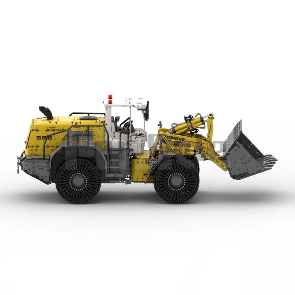 MOC-49777 Liebherr L586 - wersja Pro firmy Technicbasics Model klocków budowlanych Łączony elektryczny wózek widłowy Zabawka Puzzle