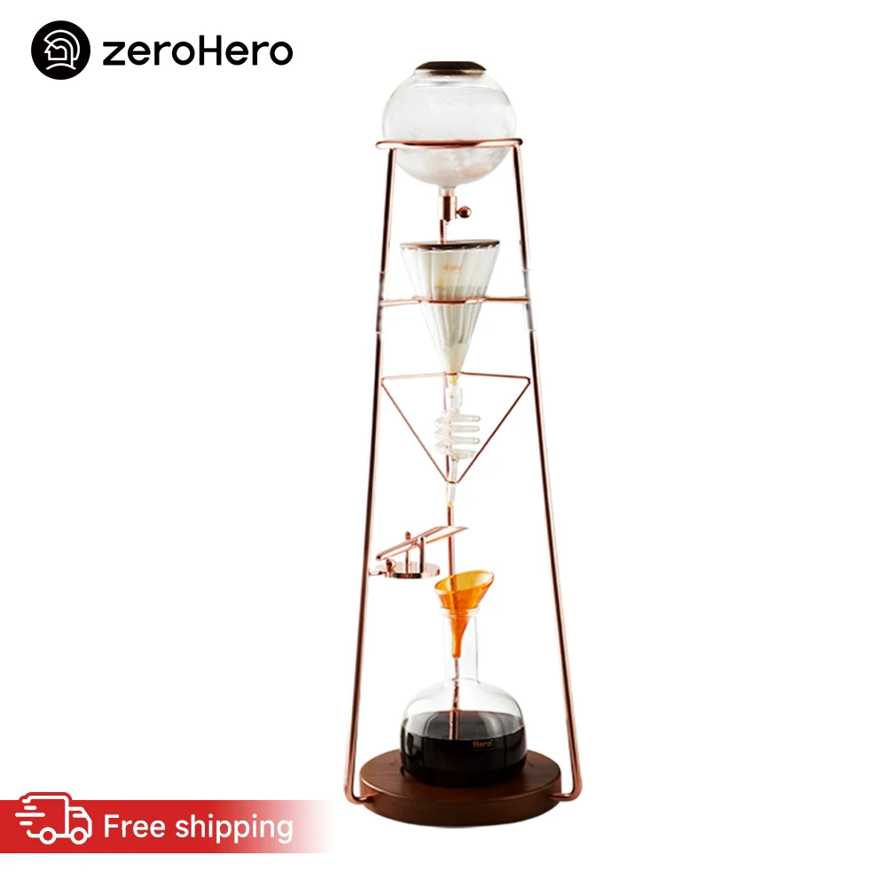 zeroHero Dingyuan MAX 2.0 Commercial Ice Drip Tower 900mm 12 Cups Dual Purpose Tea Coffee for Cafe Home Barista Pro Brewer X
