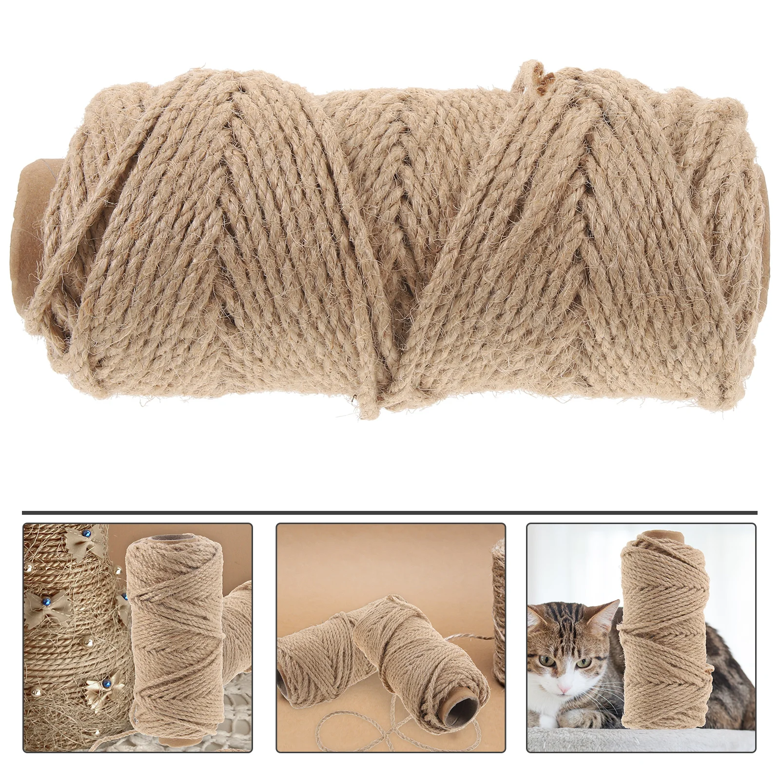 

1pc Hemp Rope Natural Sisal For Cat Scratching Post DIY Decorative Cord Durable Reusable Gardening Crafts Bundle Pet Supplies