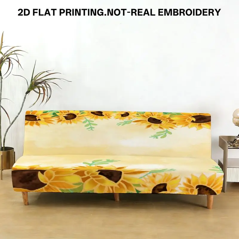 

Чехол для дивана-кровати с принтом и узором в виде солнечных подсолнухов, машинная стирка, весна/лето.