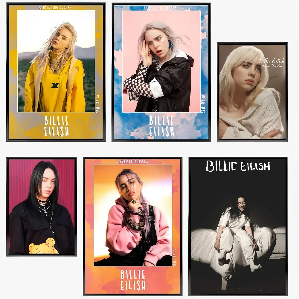 Pósteres de pintura en lienzo de cantante b-billie, impresión en papel para el hogar, sala de estar, dormitorio, entrada, Bar, cafetería, arte de pared, decoración