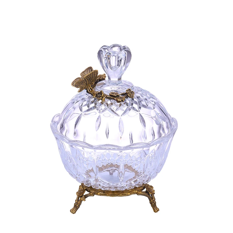 Imported crystal boxes, French light luxury candy cans, high-end living room coffee table table soft decorations.