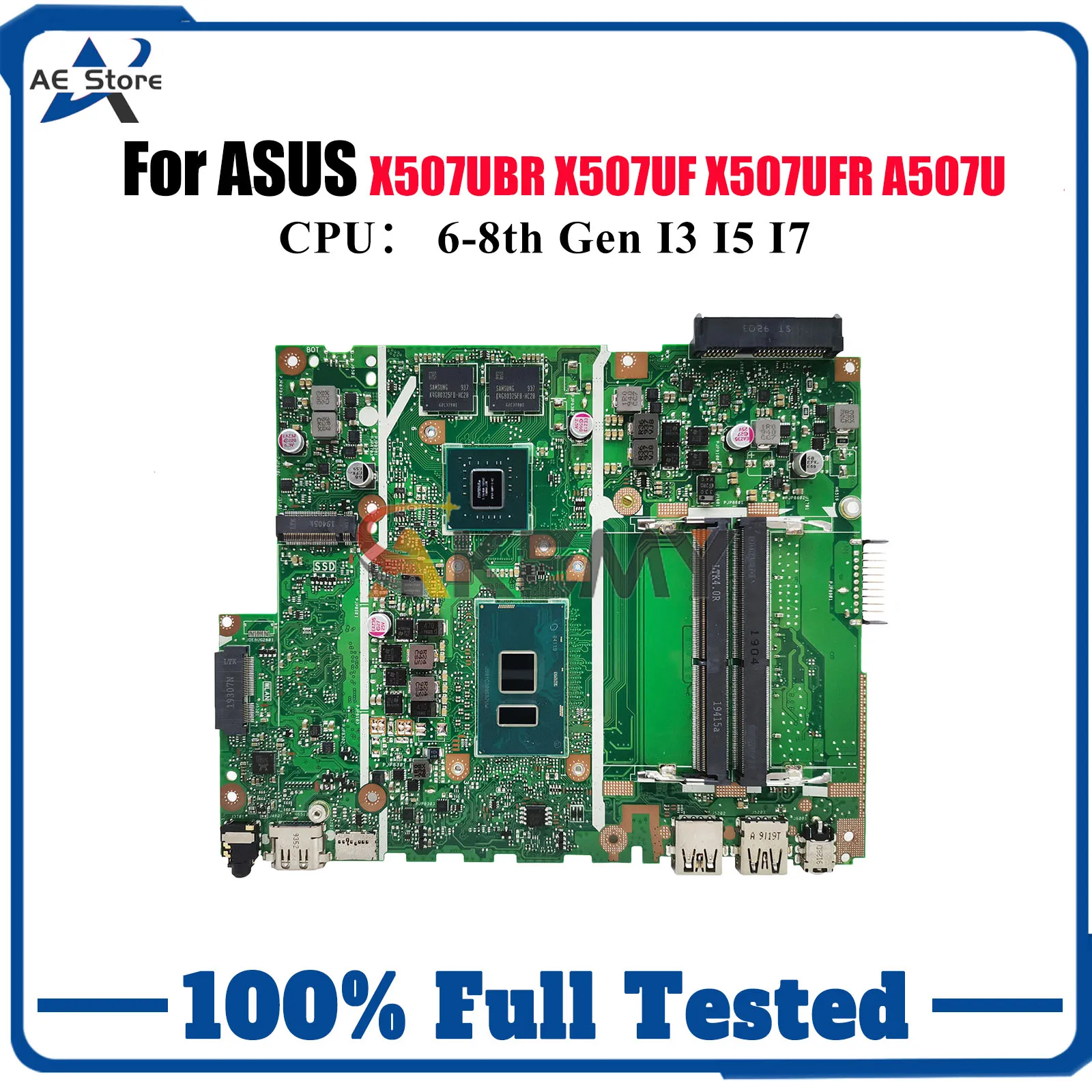 

X507UBR Laptop Motherboard For ASUS F507U X507UF Y5000U X507UBR X507UB X507UFR X507U R507U A507U X507UAR Mainboard I3 I5 I7 CPU