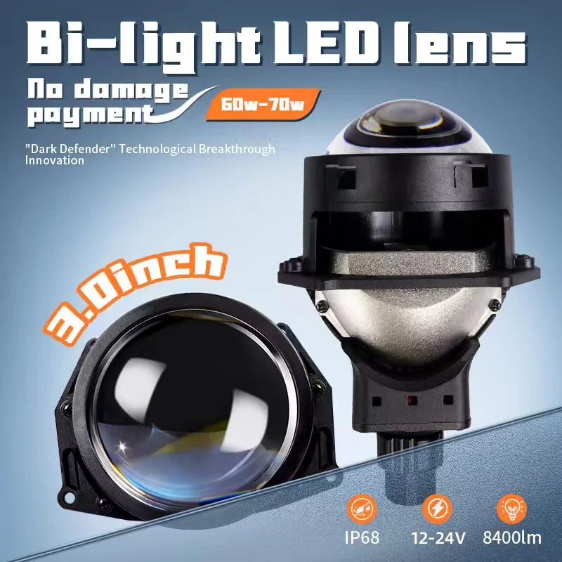 

Carolyn 3-inch bi led projector, car and motorcycle lens, headlight, high-power 24V lens, car modification lamp, high and low di