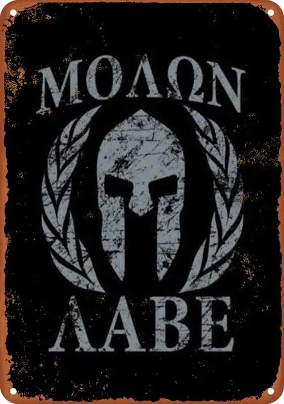 Molon Labe Retro Poster Metall Zinn Zeichen Aluminium Zeichen Wohnzimmer Bar Künstliche Höhle Hause Dekoration