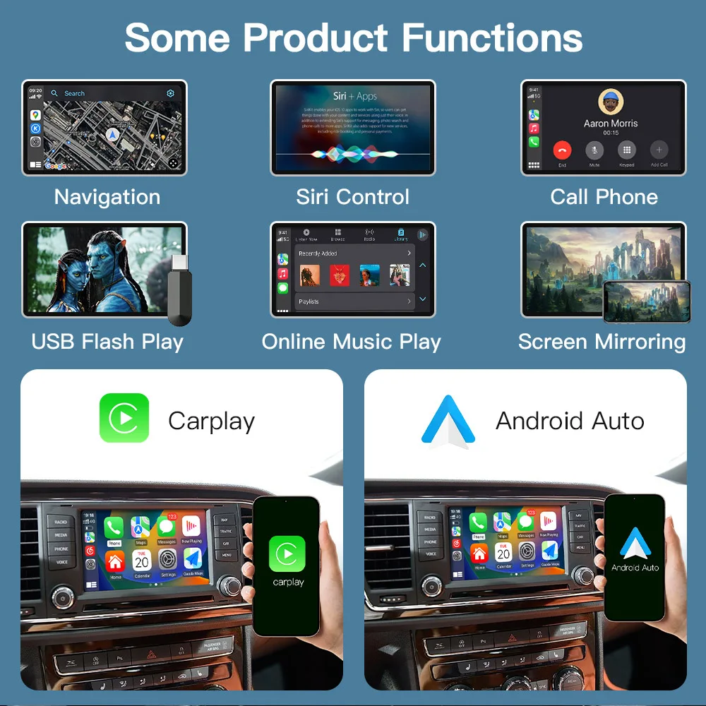Wireless Carplay Interface For VW Seat Leon Mk3 5F Golf7 Arona IBIZA Toledo Ateca 2013-2019 MIB Support OEM Camera Android Auto view 2