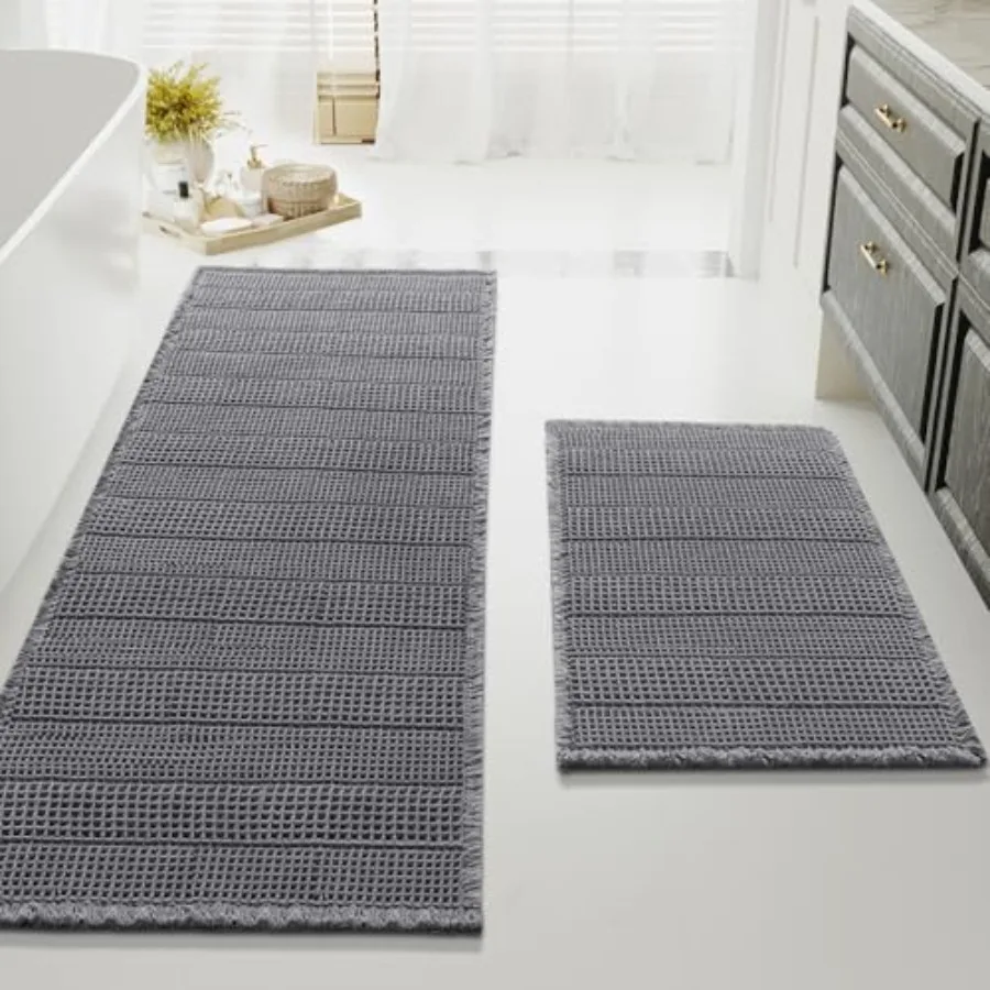 

Waffle Bath Mat Super Absorbent Bathroom Mats Non Slip Bath Rugs for Bathroom Floor Machine Washable Ultra Soft Bathroom Rugs f