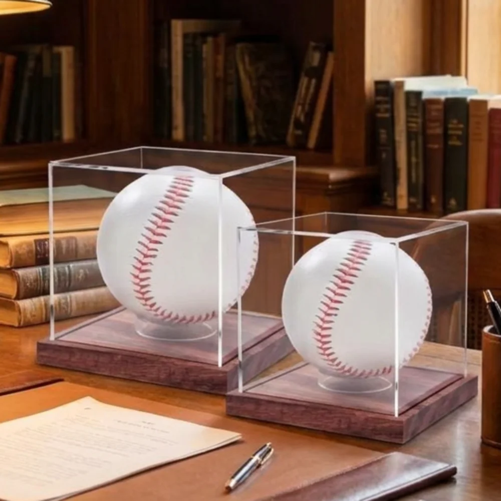 

Quality Acrylic Baseball Display Case Transparent Baseball Box With Base Portables Signed Memorabilia Baseball Holder For Tennis