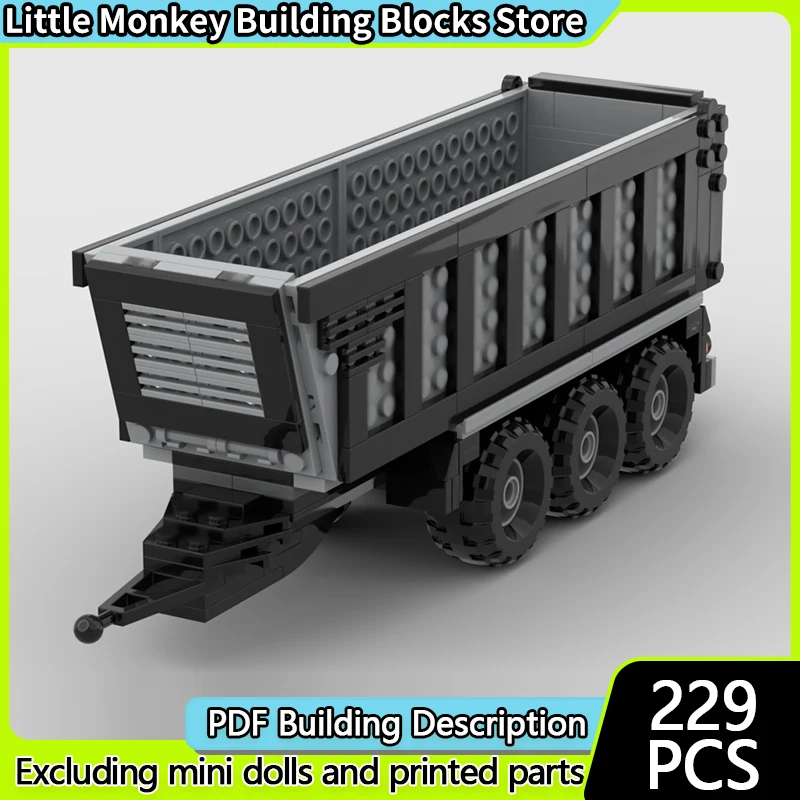 City Car Model MOC Building Bricks Classic 2 Three-Axle Trailer Modular Technology Children Holiday Gifts Assemble Toys Suit