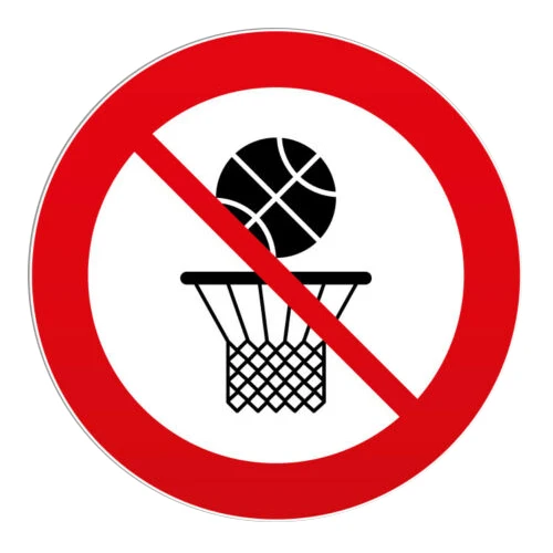 No basketball Ban stop signs bumper stickers doors and Windows decals wall stickers