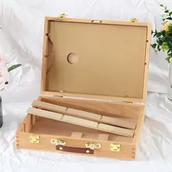 Oil Paint Suitcase Artist Wooden Table Box Easel Painting Box Portable Desktop Sketch Painting Hardware Art Supplies Gift Kids