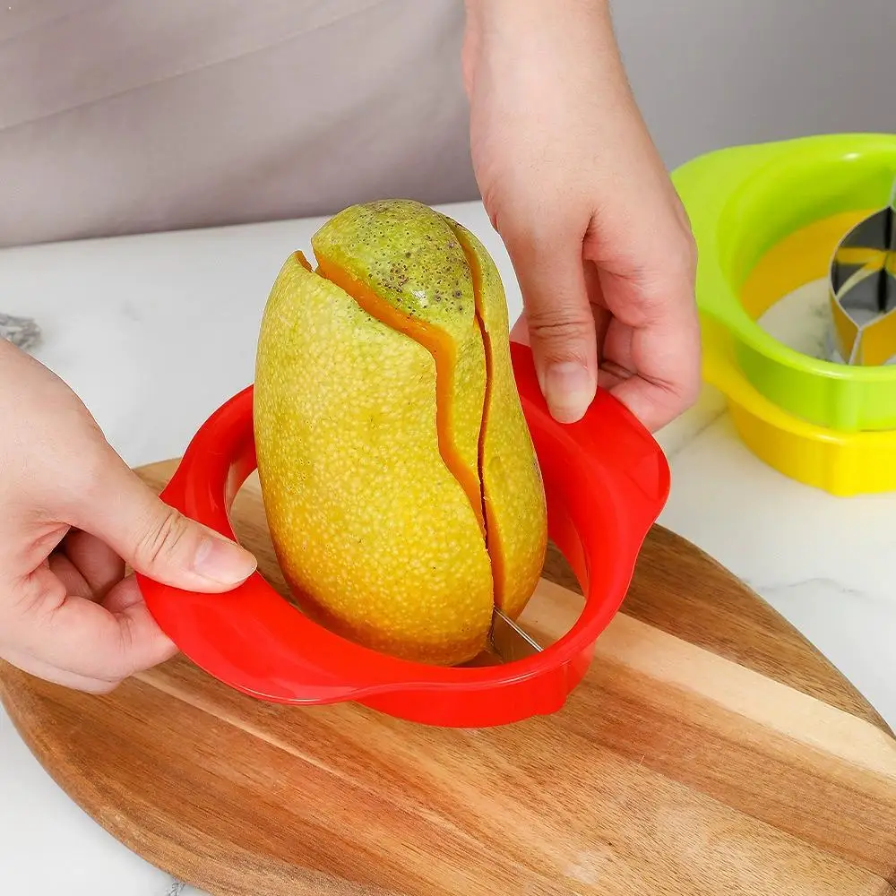 Pelador de Mango Ergonómico 2 en 1: Cortador y Divisor de Mango para Rebanadas Perfectas