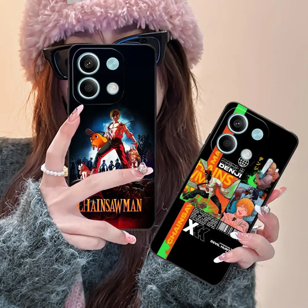 

Чехол для мобильного телефона с бензопилой Anime Man для Xiaomi Redmi Note 14 13 12 11 A5 3 2 1 Pro Plus 4G 5G с цветной печатью, защитная роскошь