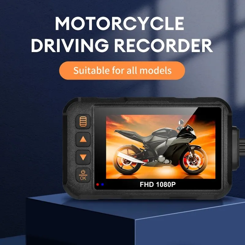 1080P kamera sepeda motor tahan air DVR kamera dasbor sepeda motor 3.0 inci kamera depan belakang perekam Video aksesori motor