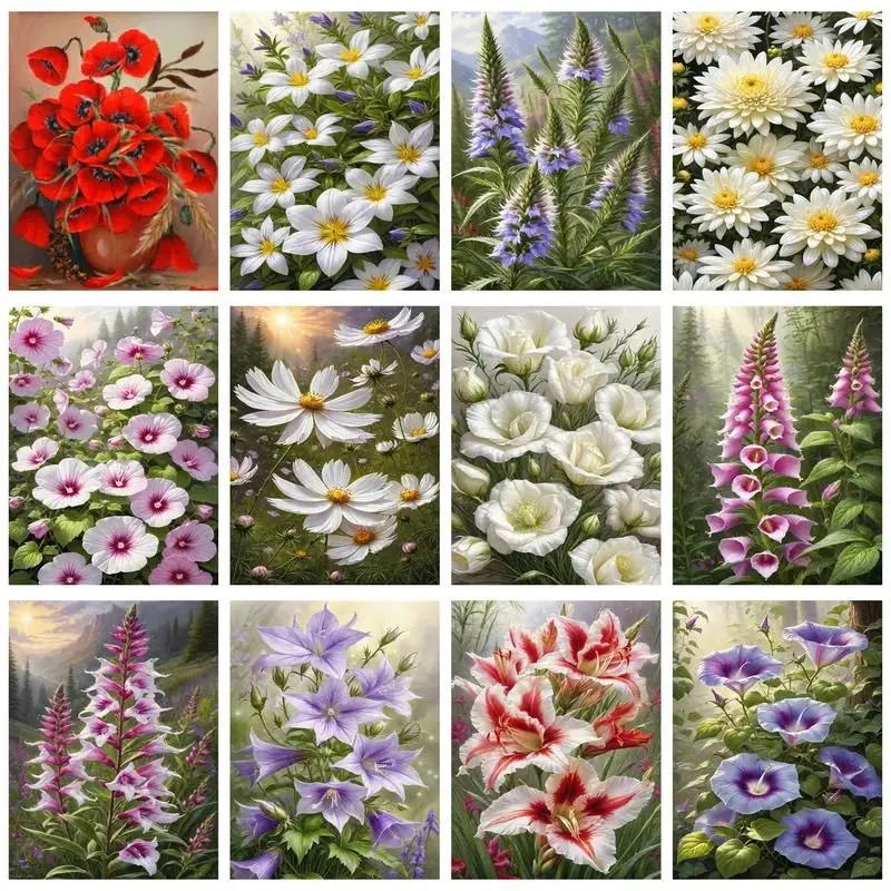 

CHENISTORY Diamond Embroidery Flowers Rhinestone Art 5D DIY Diamond Painting Cross Stitch Home Decor Gift