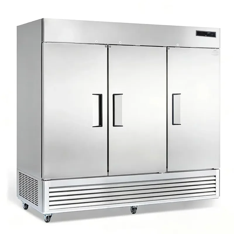 Commercial Kitchen Refrigeration Equipment 60.42 Cu.ft Stainless Steel Upright Reach-in Freezer 3 Doors 82.5