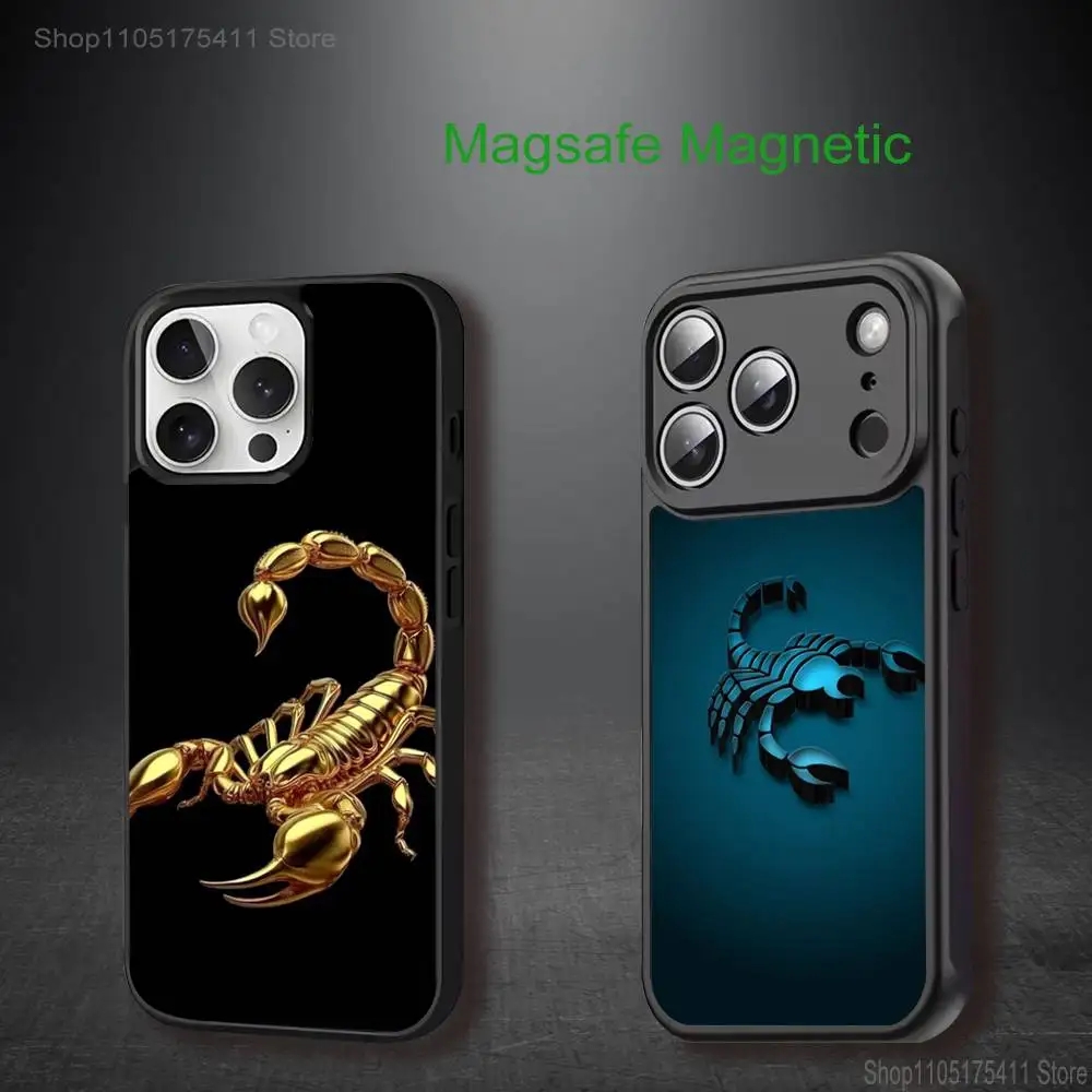 

Animal S-Scorpion Phone Case For iPhone 17,16,15,14,13,12,11,Pro,Max,Plus,Mini,SE4,E Magnetic Magsafe Wireless Charging