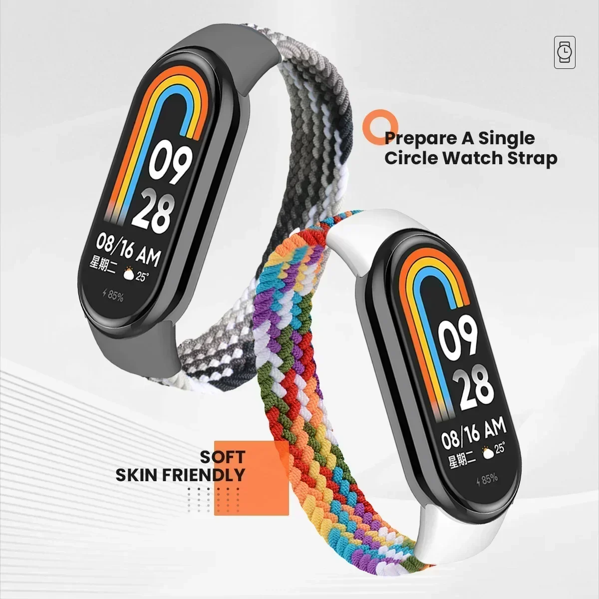 Braided Solo Loop for Xiaomi Mi Band 9 Strap Replacement accessories Elastic Nylon Watchbands correa bracelet for Miband9 8 NFC